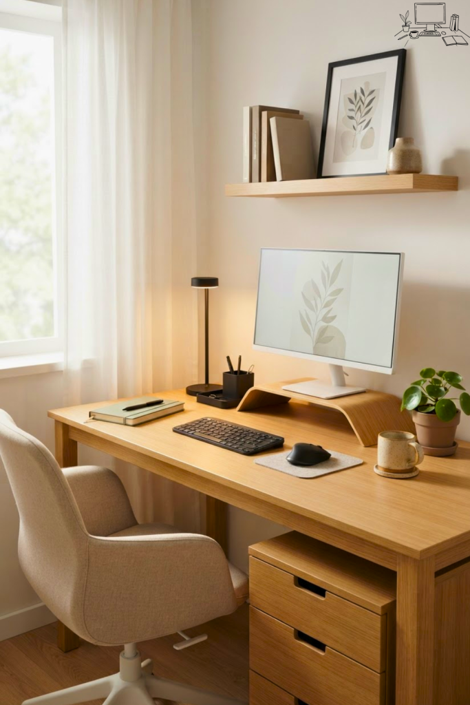 Aesthetic Minimalist Desk Setup For Small Spaces Ideas