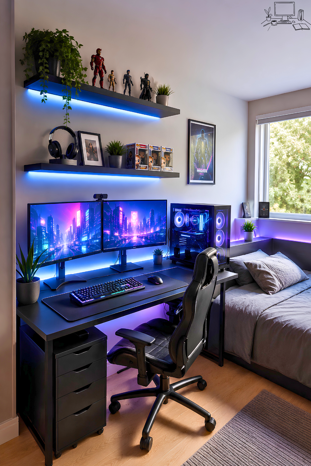 Gaming Desk Setup Small Bedroom Ideas
