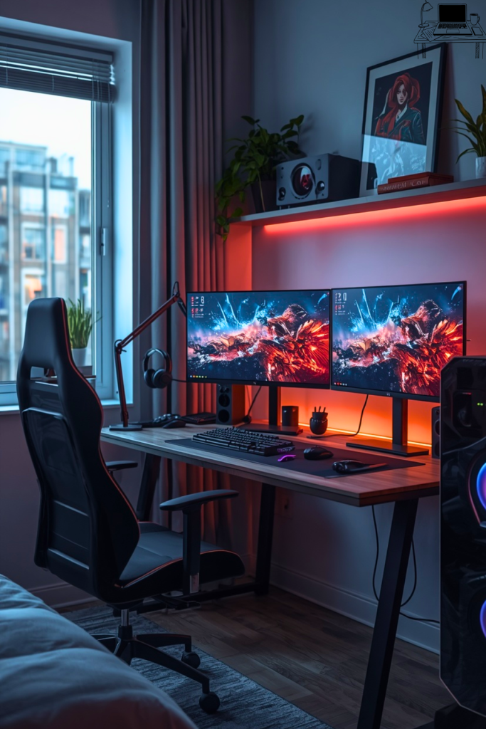 Gaming Setup Inspiration For Dual Monitor Desks