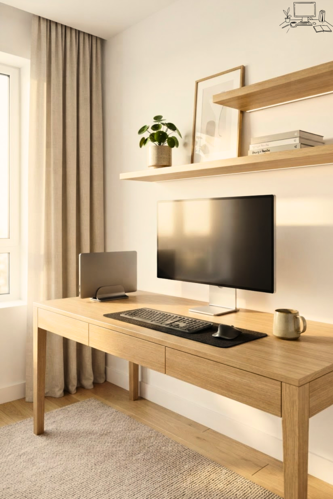 Aesthetic Minimalist Desk Setup For Small Spaces Ideas