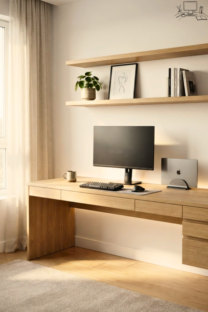 Aesthetic Minimalist Desk Setup For Small Spaces Ideas