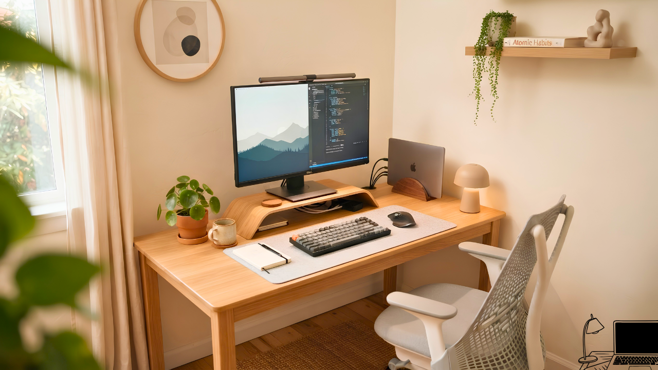 Aesthetic Minimalist Desk Setup For Small Spaces Ideas