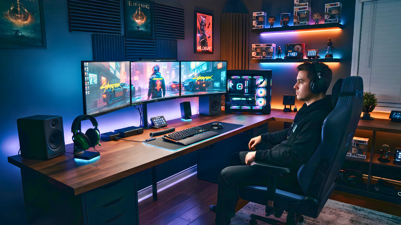 Gaming Setup Inspiration For Dual Monitor Desks