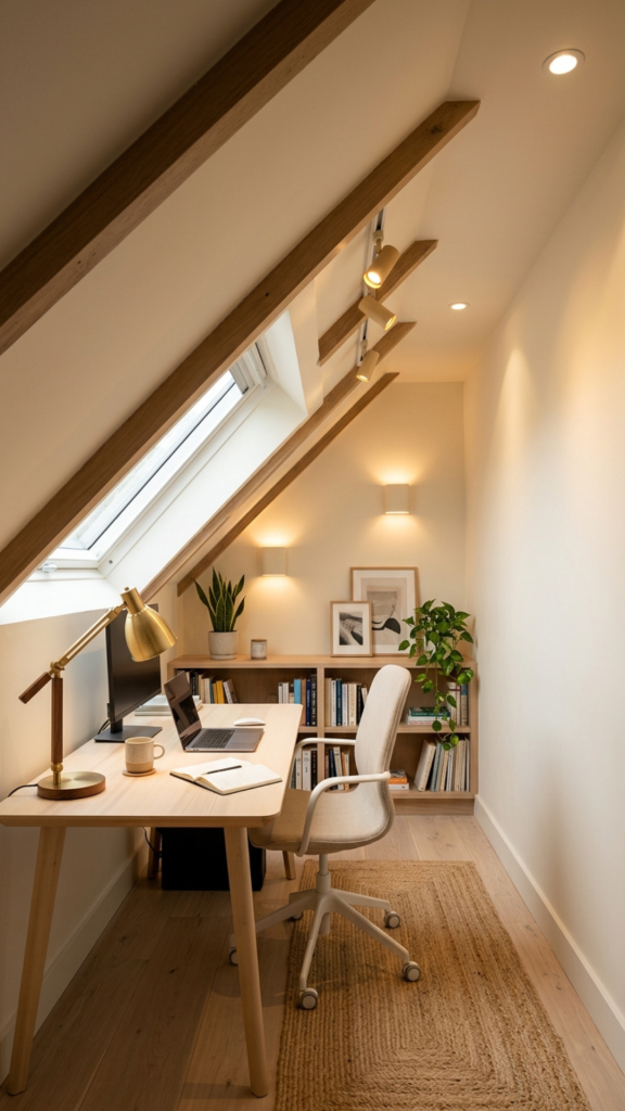 2 Attic Office Ideas Sloped Ceiling Cozy Workspace